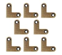 Acciaio inossidabile 90 gradi a forma di L 8 pezzi di staffe angolari piatte in ottone multicolore 27x10 mm(Antique Bronze)