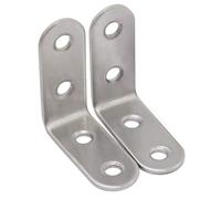 Acciaio inossidabile a forma di angolo destro a forma di L, piastra in metallo ad angolo a 90 gradi per rinforzo dei mobili, supporto per scaffali, tavolo e progetti fai-da-te 50 pezzi argento