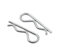 Acciaio inossidabile a forma di R perno a molla Coppiglie a molla a forma di R in acciaio zincato argento M1-M5x16-100mm(M2x40 10pcs)