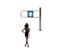 Acciaio Inossidabile Barricata Porte Di Accesso, Supermercato Ingresso A Singolo Cancello Sicurezza，（Senso unico ）, per Magazzini Centri Commerciali Shopping(Right,W90cm/35.4in/2.9ft)