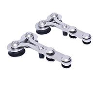 Acciaio inossidabile Binario per Porta Rulli Scorrevole Kit Accessori per Porta Scorrevole di Placcatura Strato 2PCS, Solo Rulli 2PCS (Senza Rotaia), Nero