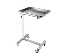 Acciaio Inossidabile Carrello da Laboratorio con 4 Ruote Silenziose a 360° 2 Freni e Altezza Regolabile per Estetica, Laboratori, Salone di Bellezza (45 * 35CM)