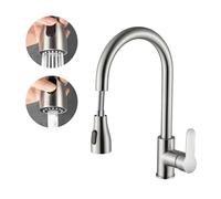 Acciaio Inossidabile Cascata tiro Foro Singolo tizio cucink da Cucina Rubinetto Prova di Splash a Doppio Scopo Caldo per l'utilità della Lavanderia Camper (Function 02)