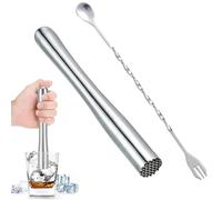 Acciaio inossidabile con cucchiaio da cocktail,25cm Martello per Ghiaccio Tritato e 26cm Cucchiai pestello in acciaio inox per Bar di Casa