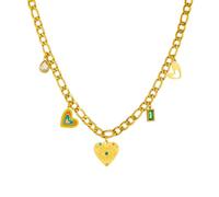 Acciaio Inossidabile Cuore Occhi Zircone Lucido Pensare Collana per Le Donne Tendenza retrò Collo Catena Impermeabile Gioielli Regalo