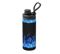 Acciaio inossidabile del bollitore isolato 18oz della stampa blu della stampa della fiamma per il viaggio di fitness di sport