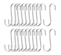 Acciaio inossidabile ganci 3.15" piatto a forma di S appendiabiti 20pz