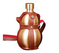 Acciaio inossidabile Gourd Bottle, Metal Hydration Flask, Portable Liquid Container, Interactive Large Capacity 1.5l, with Carry Strap for Travel, Fitness, Outdoor Adventures, Daily Use 9.06x4.72