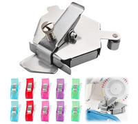 Acciaio inossidabile Guida Magnetica per Macchina da Cucire, Accessori per Mollette Cucito, Universale Guida per Cucitura Poligonale Multifucntional Guida Hemmer con 10 Pezzi Clip per Cucire