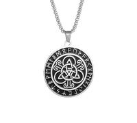 Acciaio Inossidabile in Acciaio Irish Celtic Trinity Knot Nordic Rune Circle Necklace Uomini Donne Lucky Amulet Jewelry