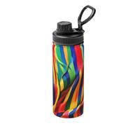 Acciaio inossidabile isolato 18oz della stampa della banda di colore dell'arcobaleno del bollitore per il viaggio di forma fisica di sport