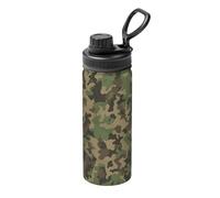 Acciaio inossidabile isolato verde del bollitore della stampa 18oz di stampa di Camo per il viaggio di fitness di sport