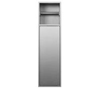 Acciaio Inossidabile Nicchia Del Bagno, Incorporato Portarotolo Di Carta Igienica, Scaffale Di Stoccaggio Per Scopino WC Bagno Hotel, Nicchia Inserita Nel Muro Mensola Incassata(Grey,16x12.5x60cm/6.29