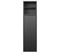 Acciaio Inossidabile Nicchia Del Bagno, Incorporato Portarotolo Di Carta Igienica, Scaffale Di Stoccaggio Per Scopino WC Bagno Hotel, Nicchia Inserita Nel Muro Mensola Incassata(Black,16x12.5x60cm/6.2