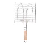 Acciaio Inossidabile Non Stick BBQ Cesto Grill Barbecue a Rete Pesce griglia a Rete per Forno Barbecue Cottura Esterna Esterna a Prova di ruggine Facili da Pulire 43,2 x 22,8 cm