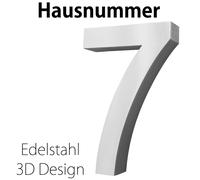 Acciaio inossidabile Numero di casa 20 cm Grande 7 Spazzolato 3D Arial V2Aox