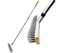 Acciaio inossidabile scopa in bosco con manico 47.2 '' Scrubber a ponte regolabile esterno Scrucia per giardino per il garnello per il pavimento in cemento Mustwalks mazzi per esterni