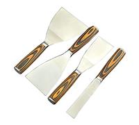 Acciaio inossidabile Stucco Coltello Vernice Strumento Gesso Pala di Riempimento Spatola Legno Manico Cemento Pala Costruzione Mano Strumenti (1Set/4PCS)
