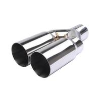 Acciaio Inossidabile Uscita Doppia Curva Sistema di scarico per auto, ingresso 63 mm, uscita 76 mm, marmitta terminale in acciaio inossidabile a doppio cilindro