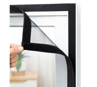 Acciaio Inossidabile Zanzariera Gatti, Zanzariera Adesiva con Telaio e Self-adhesive Hook, Rimovibile Rete Protezione Gatti Balcone (Color : Gray Mesh Black Frame, Size : 80x120cm)