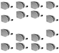 Acciaio Inox 16x Supporto IN Vetro 50x40 Piatto Semicerchio Morsetto V2A