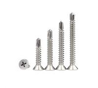 Acciaio INOX 410, vite autoperforante a testa svasata, vite autoperforante autofilettante, M4.8-M4.8 * 32mm (100 pezzi)