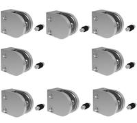 Acciaio Inox 8 X Supporto IN Vetro 50x40 Piatto Semicerchio Morsetto V2A