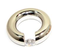 Acciaio Inox Anello da Donna Anello XL Ø 9mm di Fidanzamento Rosa Argento