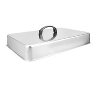 Acciaio Inox Argento Coperchio Rettangolare, per Grill e Piastra | Coperchio Lotus Grill Xl, Chiusura Ermetica, Resiste al Calore, Trattiene Aroma, Facile da Pulire
