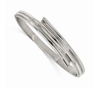 Acciaio Inox Astratto Tubo Design Chiusura a Scatto Lucidato Braccialetto Regalo