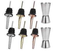 Acciaio Inox Bottiglia Versatori 6 Pezzi con Dosatore Cocktail 2 Pezzi per Olio Liquori Vini Bevande Cocktail