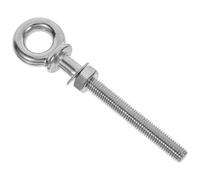 Acciaio Inox Bullone con Dado 316 ad Occhiello M10x100 | Uso Marino e Barche, Finitura Argento, Installazione Rapida, con Rondella Inclusa
