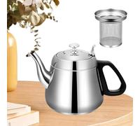 Acciaio inox - Caldaia a pipa, contenitore per alimenti da 1,5 litri, senza scaldabagno, utensile da cucina per riscaldare l'acqua di cottura | Macchina da caffè con filtro per la preparazione delle