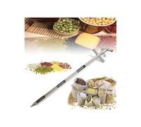 Acciaio inox campionatore di polvere di fondo e grano, tubo di campionamento maniglia rotante a 3 fessure, lungo 6,5 piedi, 3/4 pollici diametro sonda per prodotti chimici e materiali granulari