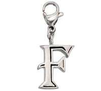 Acciaio Inox Ciondolo Charm, Lettera Dell'Alfabeto F,Brillante,Unisex