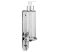Acciaio Inox Distributore di Sapone da Parete Argento | Pompa a Pressione, Corpo Trasparente, Uso Viso e Shampoo, Viti Incluse per Montaggio Stabile