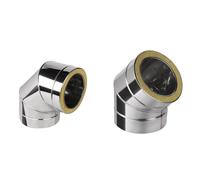 Acciaio Inox Doppio Muro Isolato Gomito/Camino Canna Fumaria Curva Stufa Tubo