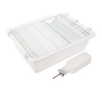 Acciaio Inox Gabbia per Topi da Laboratorio Bianco Rettangolare | Coperchio in Rete e Base in PP, Contenimento Sicuro per Bottiglie D’acqua e Ambienti di Vivario