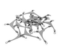 Acciaio Inox Girelle da Pesca a Tre Vie, 15 Pezzi | Collegamento Rapido, Resistenza alla Corrosione, per Mare e Surfcasting, Punti di Attacco Equidistanti