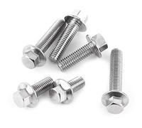 Acciaio Inox Hex Flangia Viti Bulloni di Fissaggio, Vite all'ingrosso 10pcs M8 in acciaio inossidabile Ss304 Viti flangiate a testa esagonale Bulloni a rondella a testa cilindrica(M8*16)