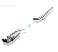 Acciaio Inox Impianto Completo Racing (Ø50mm-System) VW Polo 6N 2x76mm Scharfk