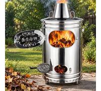 Acciaio Inox Inceneritore, Bruciatore Carta Basso Fumo Con Coperchio | Rifiuti Giardino, Bruciatore Esterno Con Ventilazione Aria Per Cortile, Tempio E Detriti