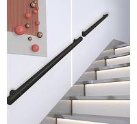 Acciaio Inox Nero il per Scale - Kit Completo 30cm-600cm Supporto a Parete Metallo per Interni ed Esterni Gradini (Misura: 390cm)