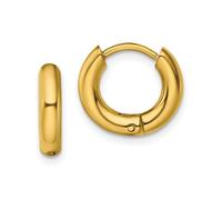 Acciaio Inox Oro Ip-Plated 3mm Cerniera Cerchio Orecchini - Scegli il Tuo Misura