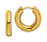 Acciaio Inox Oro Ip-Plated 5mm Cerniera Cerchio Orecchini - Scegli il Tuo Misura