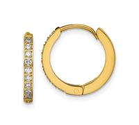 Acciaio Inox Oro Ip-Plated Cristallo Cerniera Orecchini a Cerchio - Scegli il