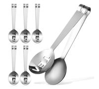 Acciaio Inox Pinze per Tè per Bustine, 6 Pezzi, Set da 6 Argento | Cucina e Ufficio, Presa Multipla su Bustine e Caramelle, Design Compatto