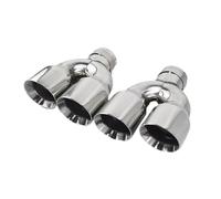 Acciaio Inox Punta Trim Fabbricazione in fabbrica di scarico a doppia punta da 1 pezzo in acciaio inossidabile 304 per la modifica dei tubi di scarico universali per auto Tubo Scarico Accessori(Left 6