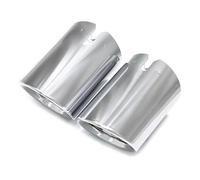 Acciaio Inox Punta Trim Per BMW Serie 3 G20 G21 320D 330i 320i 2023 2024 Serie 3 Punta Terminale di Scarico Sostituzione Ugello di Scarico Coperchio di Scarico Tubo Scarico Accessori(L R Silver)