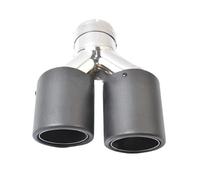 Acciaio Inox Punta Trim Terminale di scarico universale in acciaio inossidabile con punta arrotolata lato sinistro, doppia finitura opaca, in fibra di carbonio Tubo Scarico Accessori(54-101MM)